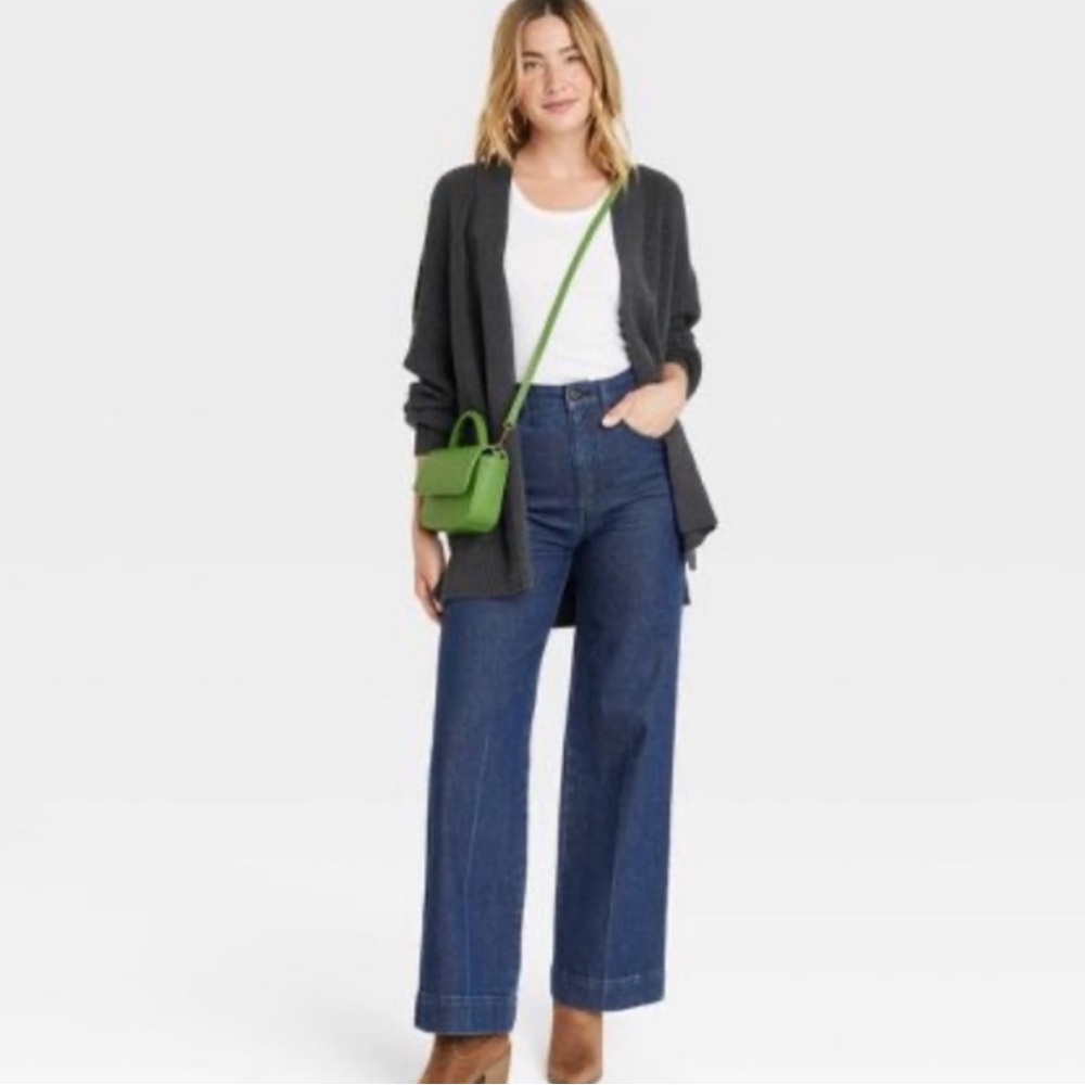 Universal Thread Dark Blue Rinse High Rise Wide Leg Jeans Size 6 - Picture 3 of 10